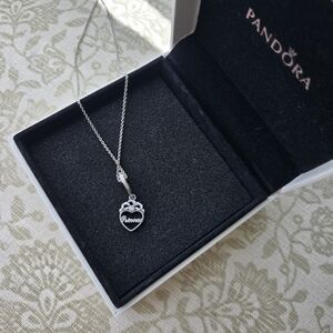 Pandora Silver Princess Necklace with Circular Pendant